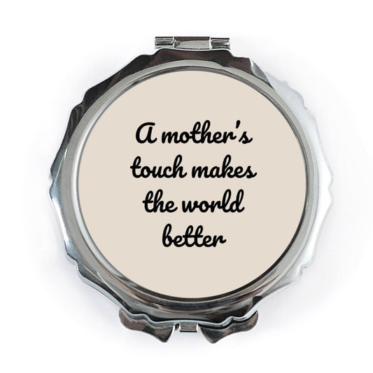 Mother's Touch Pocket Mirror, Mom Gift, Inspirational Quote, Compact Mirror, Travel Mirror, Makeup Mirror, Gift for Her - Tawshia