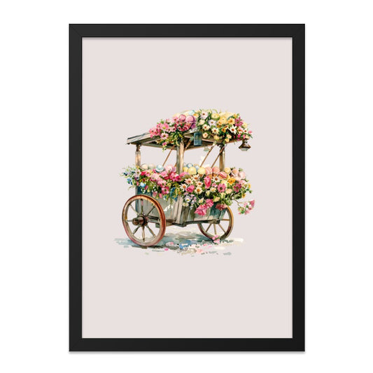 Floral Cart Wall Art, Flower Wagon Print, Vintage Flower Cart, Colorful Flower Decor, Spring Decor, Floral Wall Decor (133 characters) - Tawshia