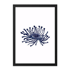 Sea Urchin Wall Art, Navy Blue Artwork, Ocean Inspired Prints, Abstract Marine Decor, Unique Home Decor, Minimalist Design - Tawshia