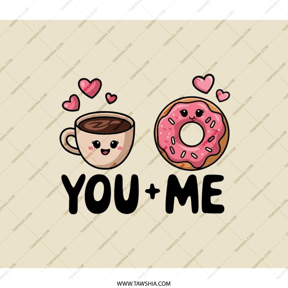You and Me Coffee Donut Backpack, Cute Cartoon Backpack, Foodie Backpack, Kawaii Backpack, Gift Backpack - Tawshia