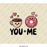 You and Me Coffee Donut Backpack, Cute Cartoon Backpack, Foodie Backpack, Kawaii Backpack, Gift Backpack - Tawshia