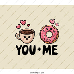 You and Me Coffee Donut Backpack, Cute Cartoon Backpack, Foodie Backpack, Kawaii Backpack, Gift Backpack - Tawshia