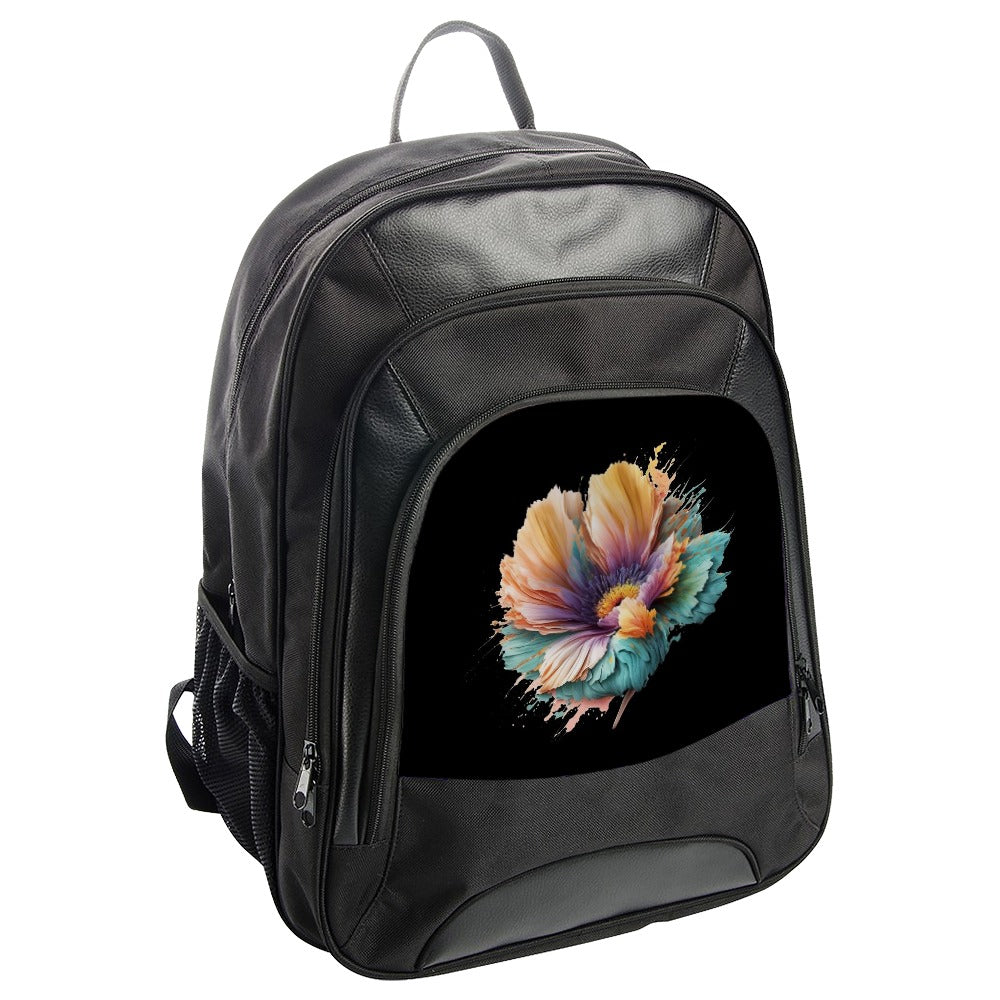 Floral Art Backpack, Colorful Flower Design, Unique Backpack, Artistic Gift, School Backpack, Travel Backpack, Trendy Backpack - Tawshia