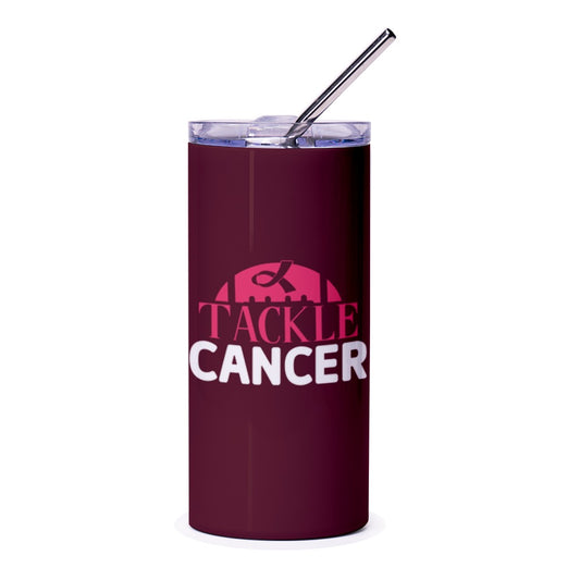Tackle Cancer Tumbler, Awareness Tumbler, Cancer Support, Fundraiser Tumbler, Gift for Survivor, Inspirational Gift, Water Tumbler - Tawshia