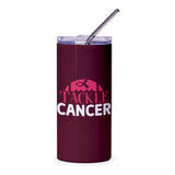 Tackle Cancer Tumbler, Awareness Tumbler, Cancer Support, Fundraiser Tumbler, Gift for Survivor, Inspirational Gift, Water Tumbler - Tawshia