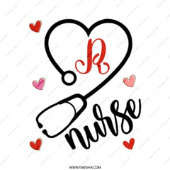 Nurse Tote Bag, Stethoscope Heart Tote, Initial R Tote Bag, Medical Gift, Nurse Appreciation Bag, Cute Tote Bag, Heart Tote Bag - Tawshia