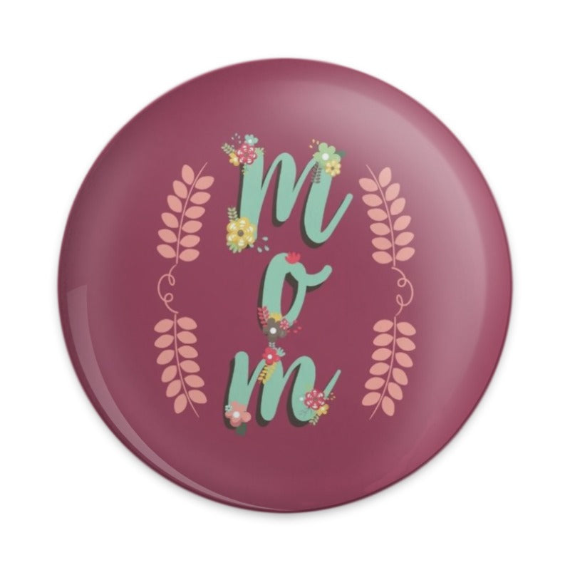 Mom Pinback Button, Floral Mom, Gift for Mom, Mothers Day Pin, Cute Mom Pin, Aesthetic Mom Button, Badge for Mom, Trendy Pinback Button - Tawshia