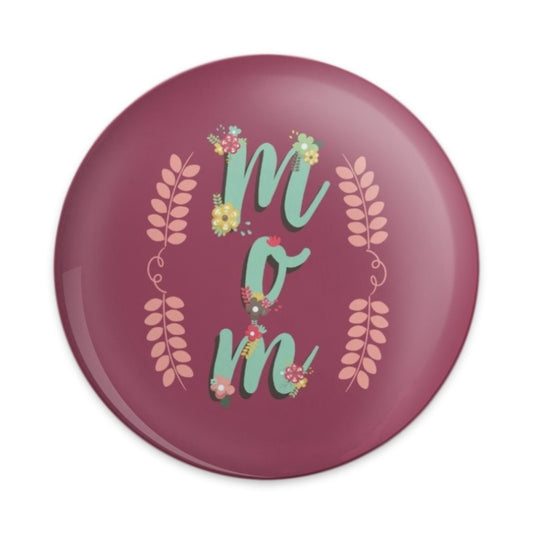 Mom Pinback Button, Floral Mom, Gift for Mom, Mothers Day Pin, Cute Mom Pin, Aesthetic Mom Button, Badge for Mom, Trendy Pinback Button - Tawshia