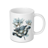 Lotus Flower Mug, Floral Mug, Botanical Mug, Elegant Mug, Gift for Her, Nature Inspired Mug, Flower Lover Gift, Coffee Mug, Tea Mug - Tawshia