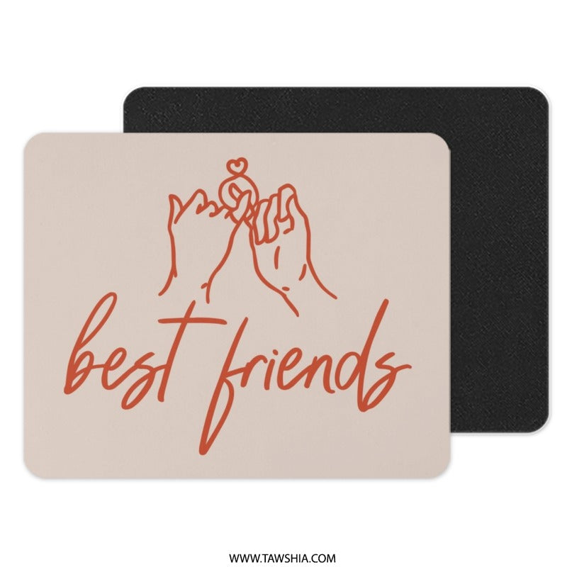 Best Friends Pinky Promise Mouse Pad, Friendship Gift, Bestie Gift, Cute Mousepad, Minimalist Decor, Desk Accessory - Tawshia
