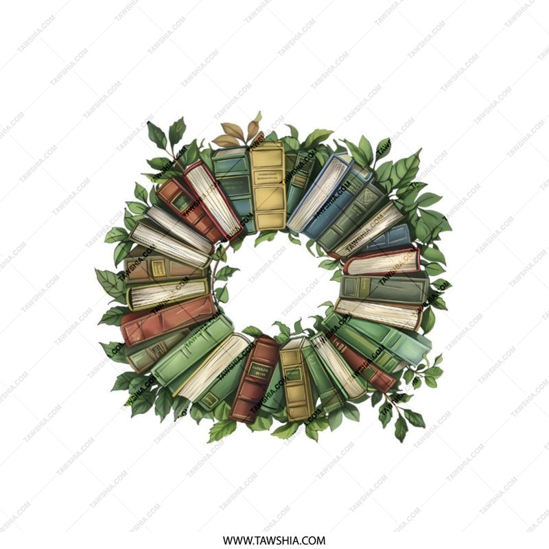 Book Lover Pillow, Wreath Pillow, Reading Nook Decor, Library Pillow, Bookish Gift, Home Decor Pillow - Tawshia