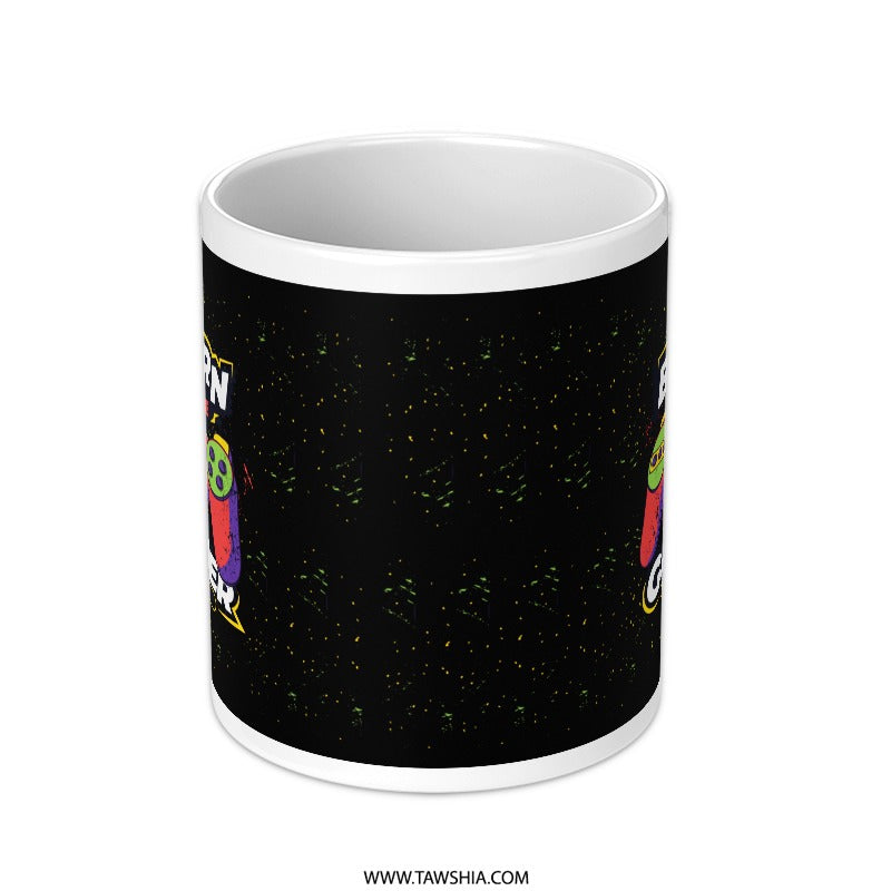 Colorful Owl Design on Black Background mug product
