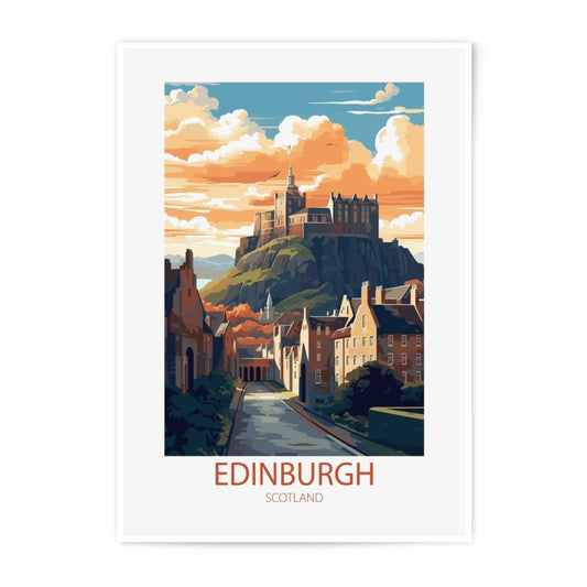 Edinburgh Castle Photographic Print, Scotland Art Print, Cityscape Wall Decor, Travel Poster, Home Decor, Landscape Photography - Tawshia