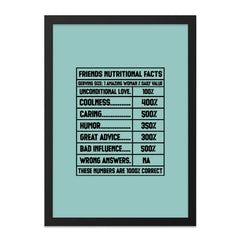 Friends Nutritional Facts Wall Art, Funny Friend Gift, Best Friend Wall Decor, Humorous Friendship Print, Unique Friend Present Idea - Tawshia