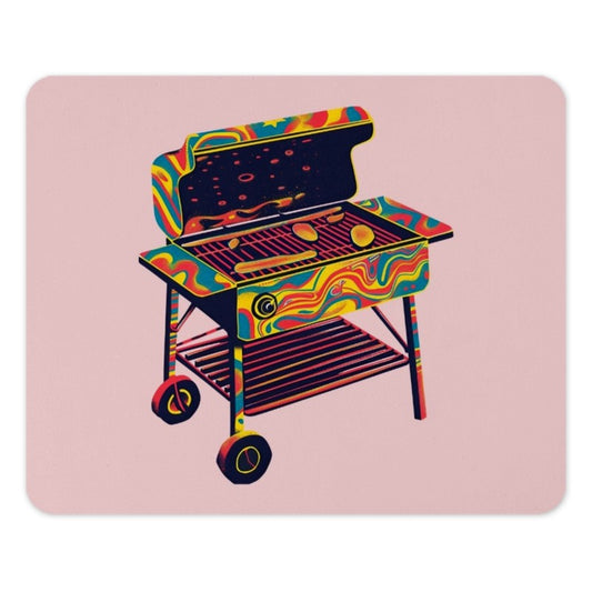 Grill Mouse Pad, Colorful BBQ Art, Summer Cookout, Fun Desk Accessory, Kitchen Decor, Unique Gift, Food Lover Gift, Novelty Mousepad - Tawshia