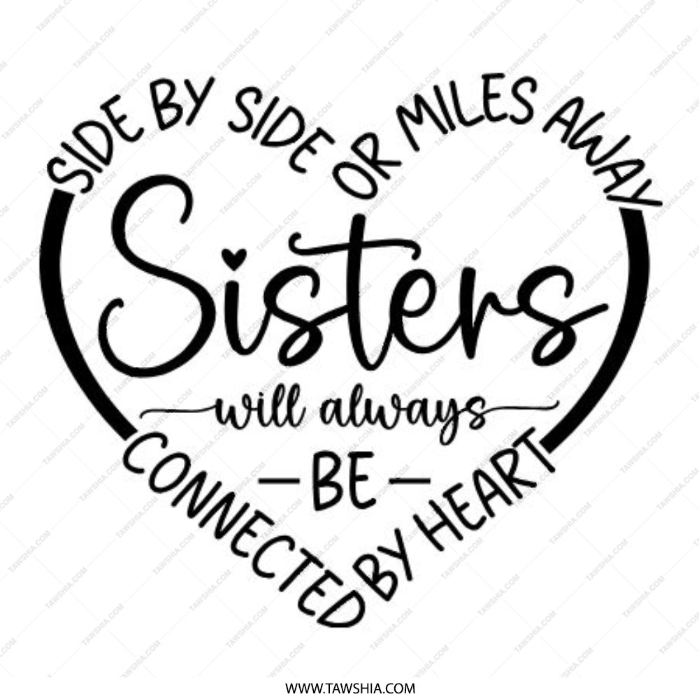 Sisters Pinback Button, Sister Love Gift, Family Button, Heart Button, Sisterhood Jewelry, Connected by Heart, Gift for Sister - Tawshia