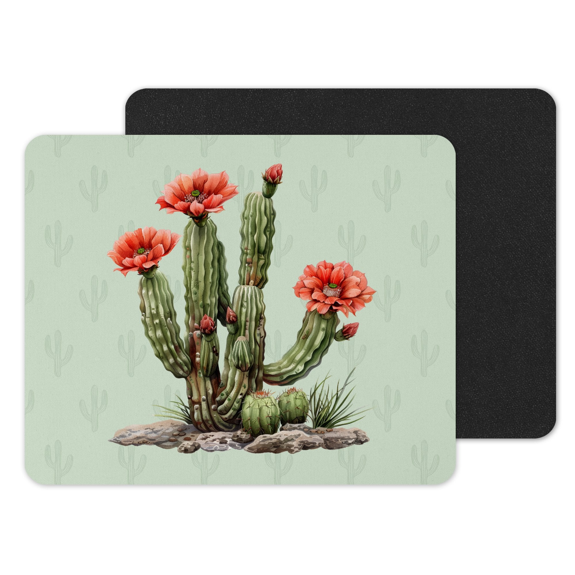 Beautiful Blossoming Cactus Design Mouse Pad product