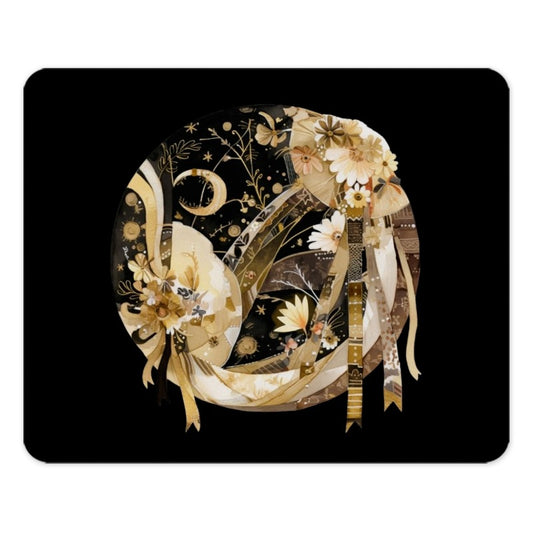 Elegant Floral Moon Mouse Pad, Bohemian Desk Decor, Celestial Computer Accessory, Aesthetic Workspace Gift, Unique Mousepad - Tawshia