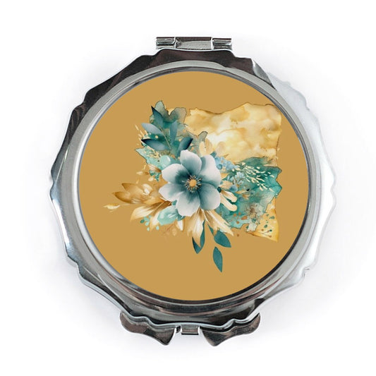 Floral Pocket Mirror, Watercolor Flower Art, Cute Makeup Mirror, Elegant Compact Mirror, Aesthetic Accessories, Gift for Her - Tawshia