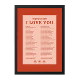 I Love You Wall Art, Romantic Wall Decor, Anniversary Gift, Valentine's Day Present, Ways to Say I Love You, Love Quotes, Home Decor - Tawshia