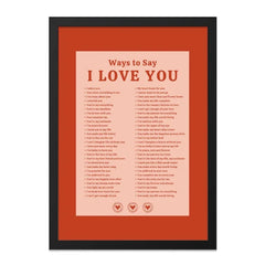 I Love You Wall Art, Romantic Wall Decor, Anniversary Gift, Valentine's Day Present, Ways to Say I Love You, Love Quotes, Home Decor - Tawshia
