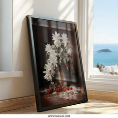 Christmas Cactus Wall Art, Holiday Blooms Print, Winter Flowers, Christmas Decor, Festive Wall Hanging, Floral Still Life, Home Decor - Tawshia
