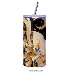 Boho Floral Tumbler, Abstract Design, Unique Drinkware, Stylish Tumblers, Trendy Cup, Coffee Tumbler, Gift Idea, Decorative Tumbler - Tawshia