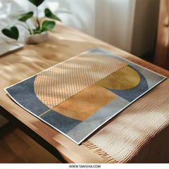 Geometric Photographic Print, Modern Art Print, Abstract Wall Art, Orange and Gold Shapes, Contemporary Home Decor, Unique Wall Decor - Tawshia