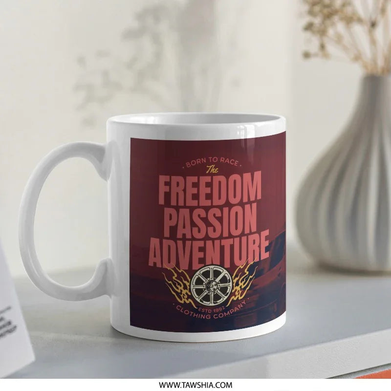 Freedom Passion Adventure Born to Race Mug product