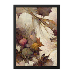 Abstract Floral Wall Art, Botanical Print, Cream and Brown Flower Decor, Elegant Home Art, Unique Wall Decor - Tawshia