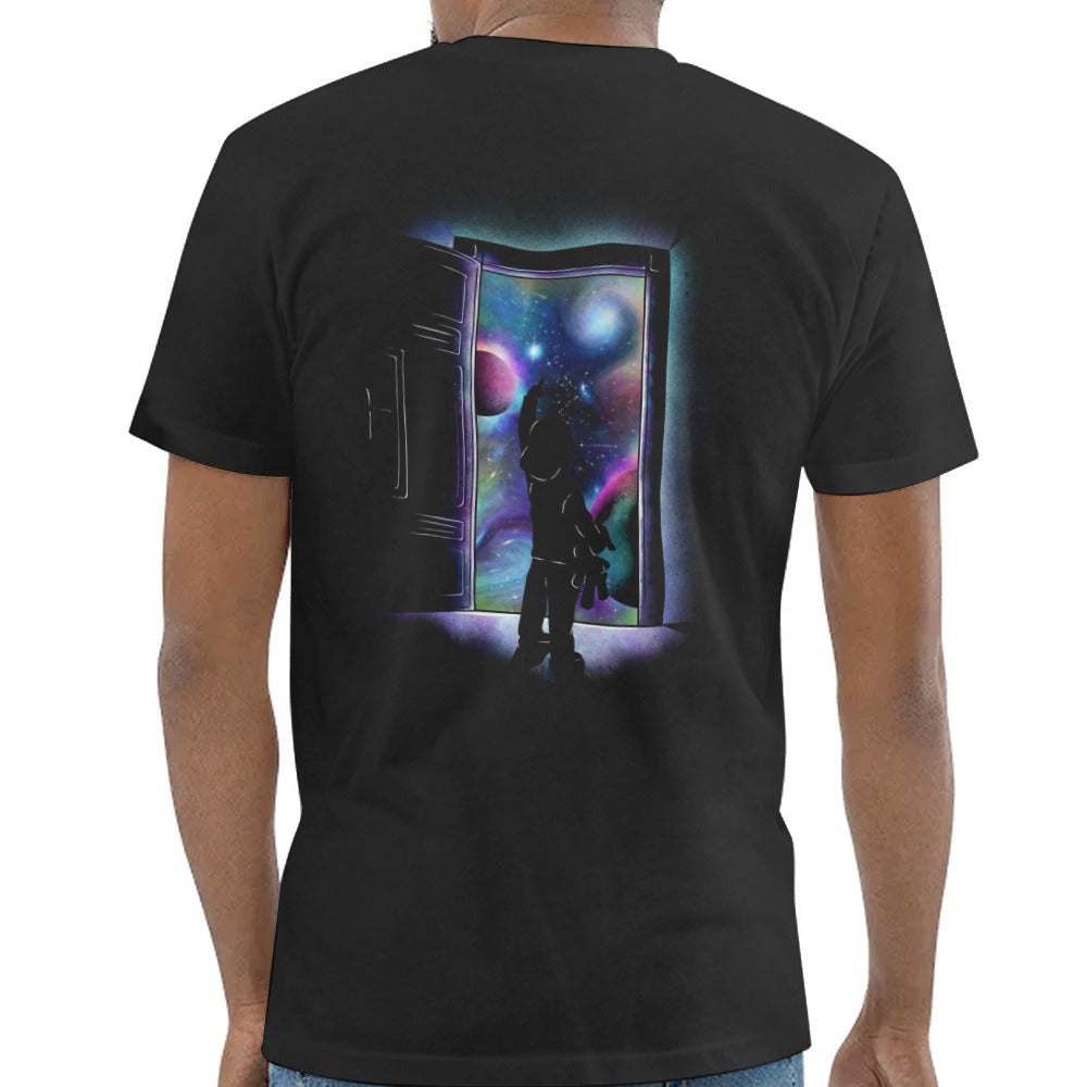 Man Enters Cosmic Portal in Space Printed Shirt product