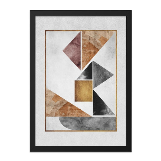 Geometric Wall Art, Modern Abstract Art, Minimalist Print, Triangle Square Design, Neutral Colors, Home Decor, Office Art - Tawshia