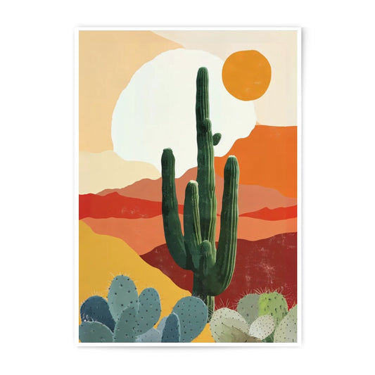 Desert Cactus Photographic Print, Southwestern Wall Art, Modern Desert Landscape Art, Nature Photography, Desert Decor, Saguaro Cactus Art - Tawshia