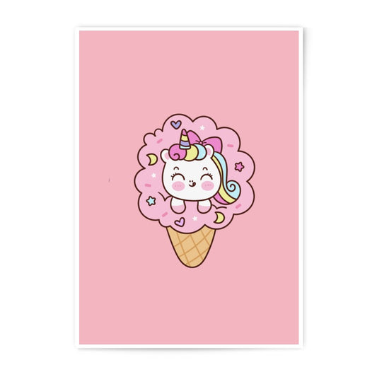 Unicorn Ice Cream, Photographic Prints, Cute Animal Art, Whimsical Decor, Nursery Art, Kids Room Decor, Magical Prints, Fantasy Art - Tawshia