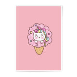 Unicorn Ice Cream, Photographic Prints, Cute Animal Art, Whimsical Decor, Nursery Art, Kids Room Decor, Magical Prints, Fantasy Art - Tawshia