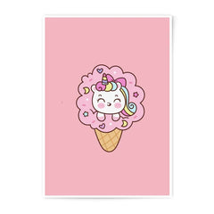 Unicorn Ice Cream, Photographic Prints, Cute Animal Art, Whimsical Decor, Nursery Art, Kids Room Decor, Magical Prints, Fantasy Art - Tawshia