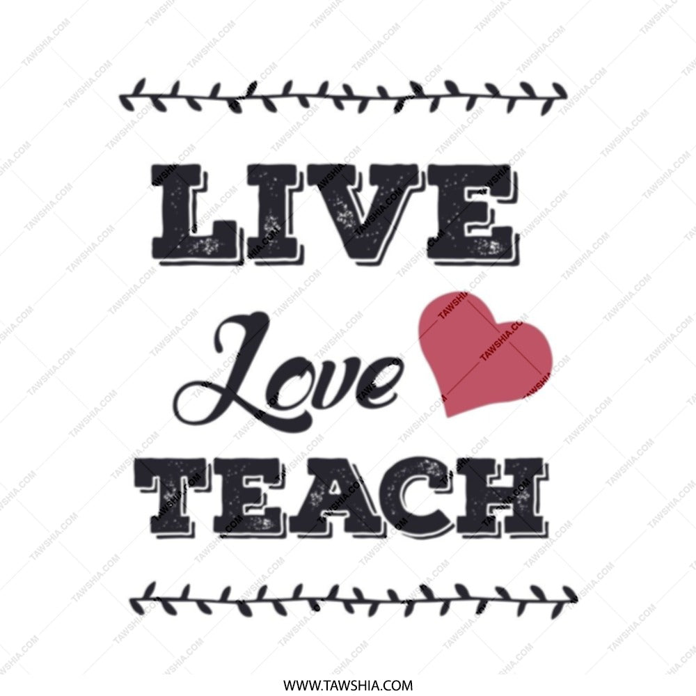 Live Love Teach Tote Bag, Teacher Appreciation Gift, Educator Thank You Present, Back to School Bag, Teacher Tote, Heart Design Tote - Tawshia