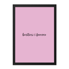 Besties Forever Wall Art, Friendship Quote Print, Best Friend Gift, Pink Decor, Minimalist Art, Home Decor, Inspirational Wall Art - Tawshia