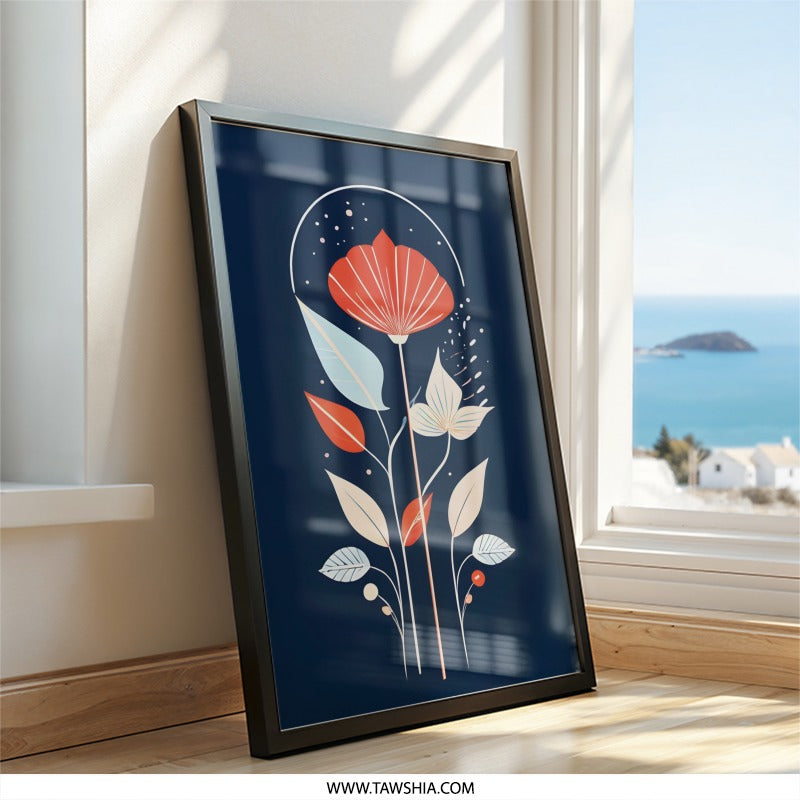 Abstract Floral Wall Art, Modern Flower Print, Botanical Wall Decor, Contemporary Art, Home Decor, Trendy Art Print - Tawshia