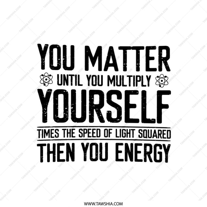 You Matter Until Energy Funny Physics Science Pillow, Smart Gift, Novelty Decorative Throw Pillow, Equation Design, Home Decor - Tawshia