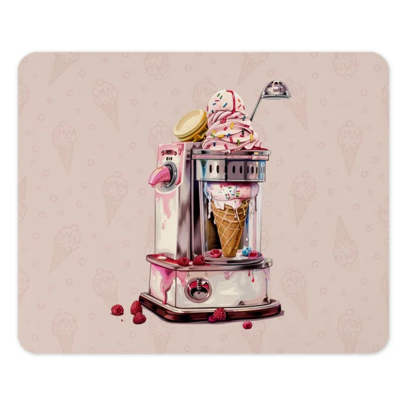 Ice Cream Machine Mouse Pad, Cute Desk Decor, Food Lover Gift, Unique Office Accessories, Kawaii Desk Mat, Pink Aesthetic, Sweet Treat - Tawshia
