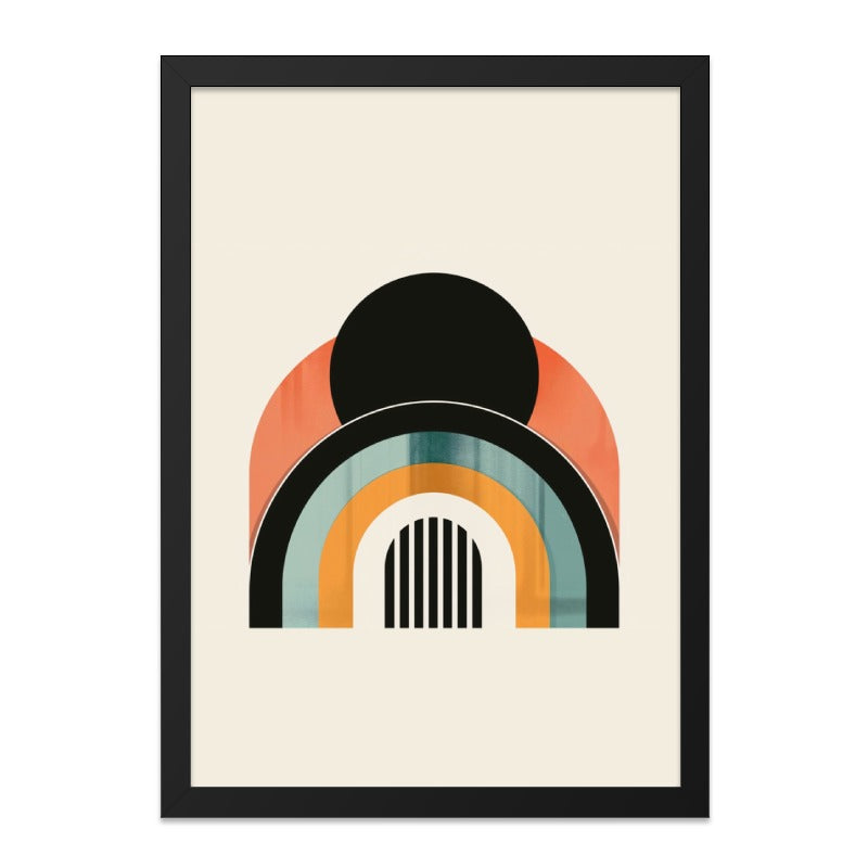Modern Geometric Wall Art, Abstract Rainbow Print, Minimalist Decor, Arches and Circle Design, Contemporary Art, Home Decor, Wall Decor - Tawshia