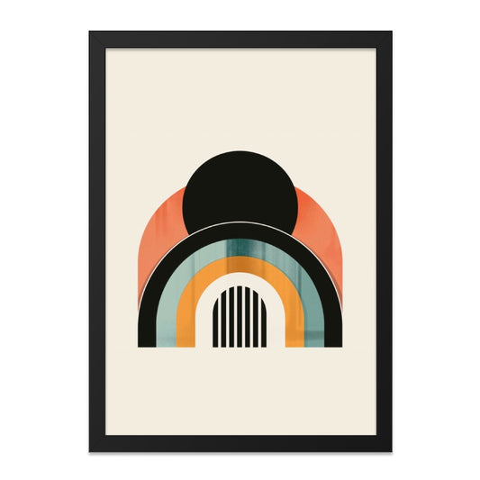 Modern Geometric Wall Art, Abstract Rainbow Print, Minimalist Decor, Arches and Circle Design, Contemporary Art, Home Decor, Wall Decor - Tawshia