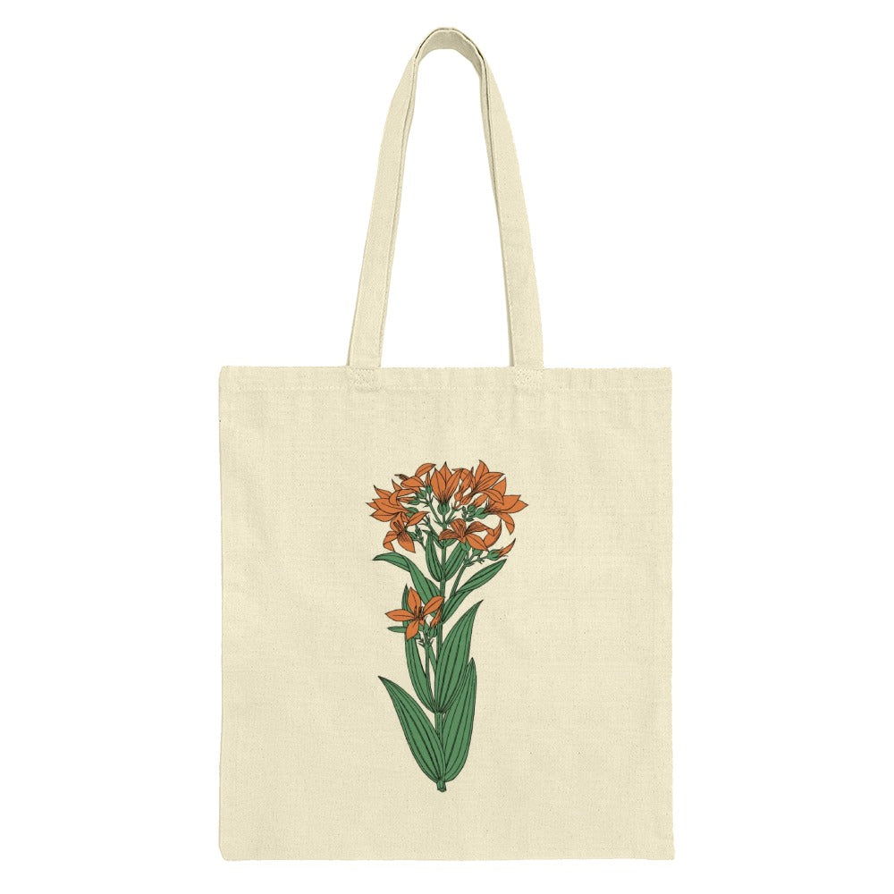 Orange Lily Tote Bag, Floral Design, Botanical Bag, Flower Lover Gift, Unique Tote, Trendy Bag, Everyday Bag, Book Bag, Grocery Bag - Tawshia