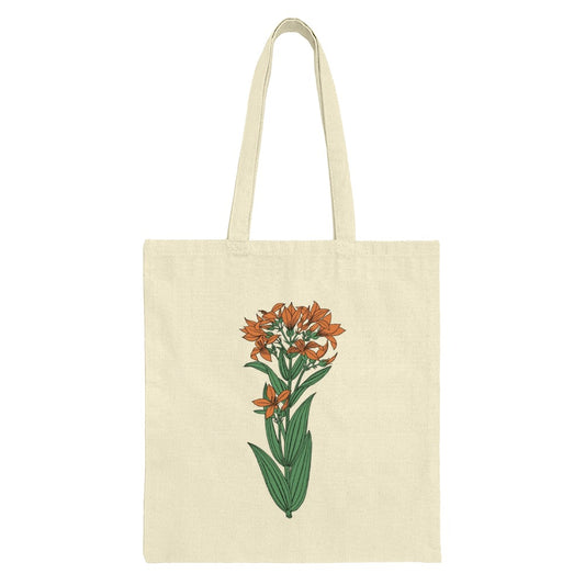 Orange Lily Tote Bag, Floral Design, Botanical Bag, Flower Lover Gift, Unique Tote, Trendy Bag, Everyday Bag, Book Bag, Grocery Bag - Tawshia