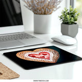 Heart Cookie Mouse Pad, Love, Valentine's Day Gift, Baked Treat Art, Cute Mousepad, Desk Accessory, Computer Accessory, Office Decor - Tawshia