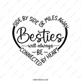 Besties Tote Bag, Friendship Gift, Long Distance Friends, Side by Side or Miles Away, Best Friend Gift, Heart Tote, Birthday Gift - Tawshia