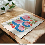 Cherry Cake Photographic Print, Food Art Print, Dessert Illustration, Modern Kitchen Decor, Sweet Treat Wall Art - Tawshia