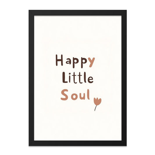 Happy Little Soul Wall Art, Inspirational Quote Print, Minimalist Home Decor, Cute Flower Wall Decor, Positive Affirmation Art - Tawshia
