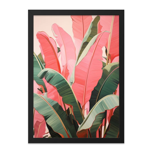 Pink Banana Leaf Wall Art, Tropical Print, Botanical Wall Decor, Modern Art Print, Home Decor, Trendy Wall Art, Plant Lover Gift - Tawshia